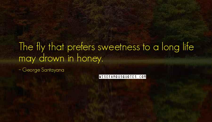 George Santayana Quotes: The fly that prefers sweetness to a long life may drown in honey.