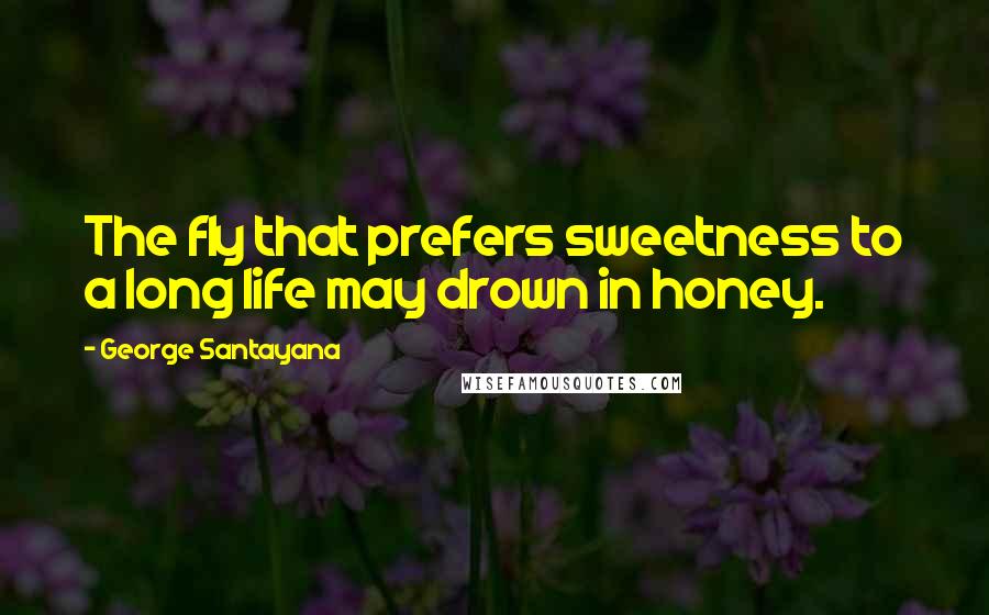 George Santayana Quotes: The fly that prefers sweetness to a long life may drown in honey.