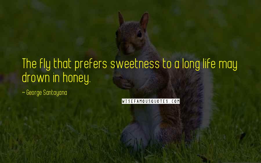 George Santayana Quotes: The fly that prefers sweetness to a long life may drown in honey.