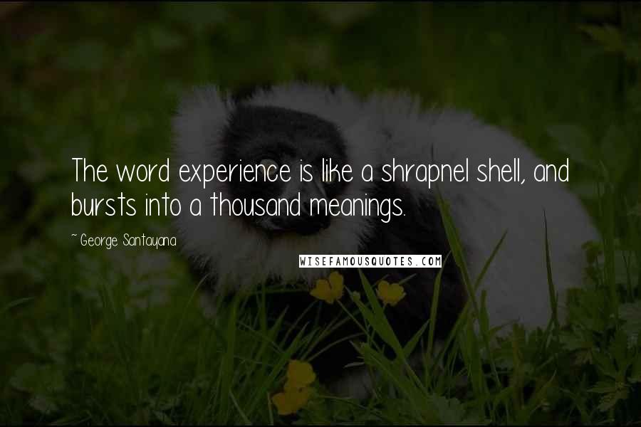 George Santayana Quotes: The word experience is like a shrapnel shell, and bursts into a thousand meanings.