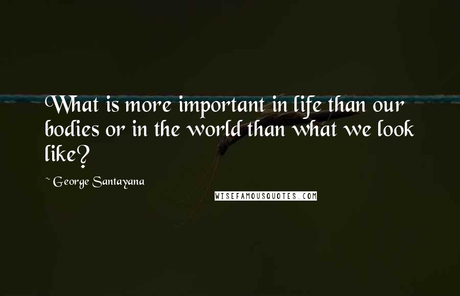 George Santayana Quotes: What is more important in life than our bodies or in the world than what we look like?