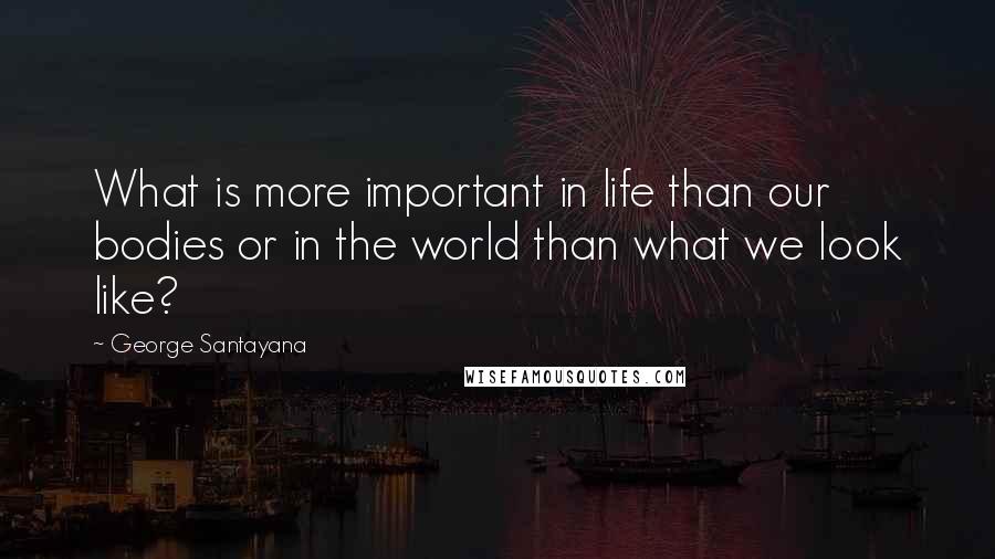 George Santayana Quotes: What is more important in life than our bodies or in the world than what we look like?
