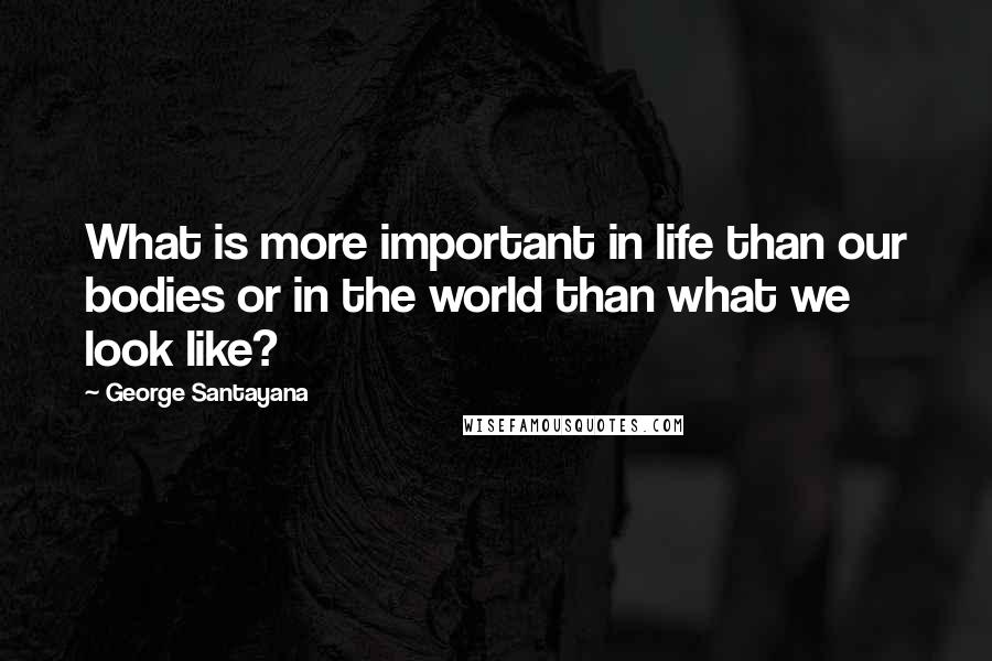 George Santayana Quotes: What is more important in life than our bodies or in the world than what we look like?
