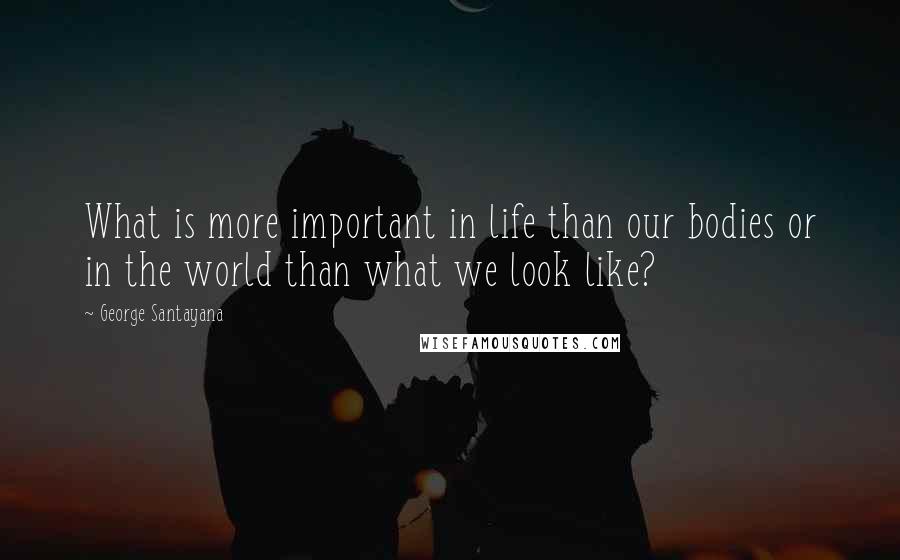 George Santayana Quotes: What is more important in life than our bodies or in the world than what we look like?