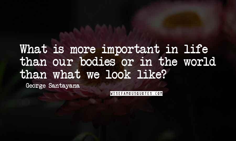 George Santayana Quotes: What is more important in life than our bodies or in the world than what we look like?