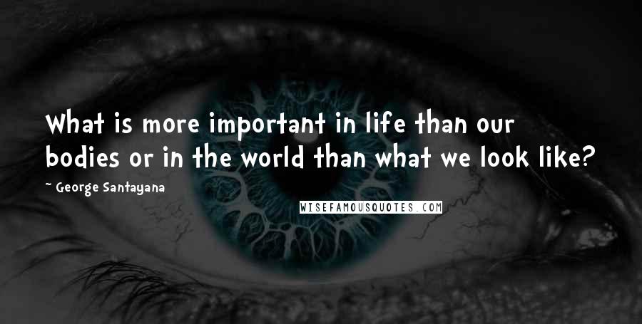 George Santayana Quotes: What is more important in life than our bodies or in the world than what we look like?