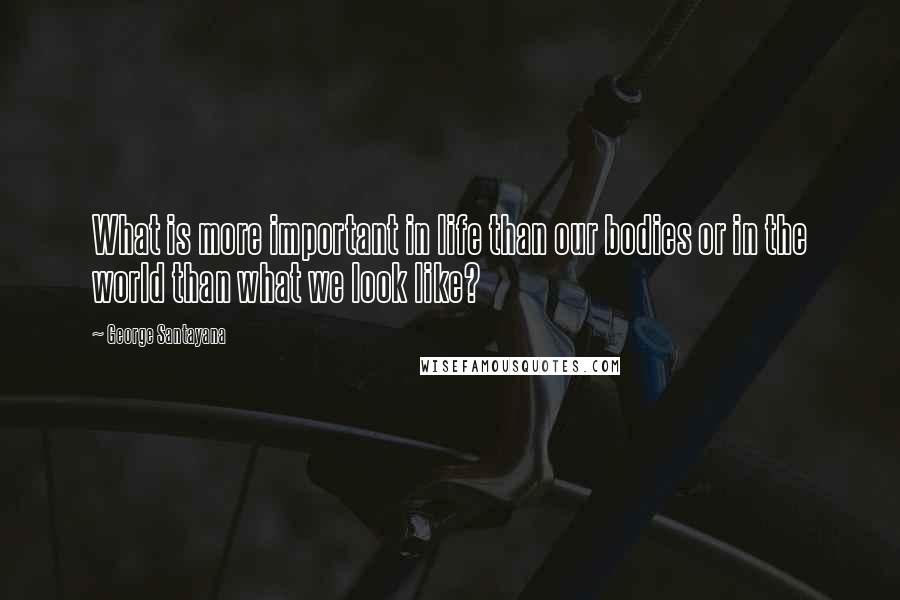 George Santayana Quotes: What is more important in life than our bodies or in the world than what we look like?
