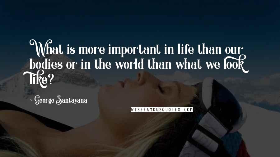 George Santayana Quotes: What is more important in life than our bodies or in the world than what we look like?