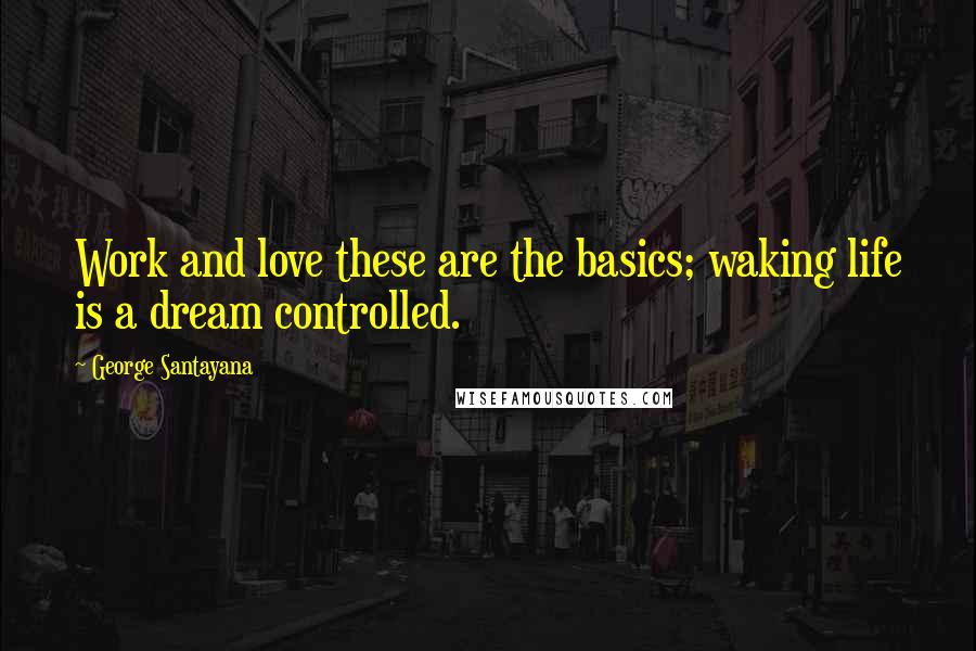 George Santayana Quotes: Work and love these are the basics; waking life is a dream controlled.