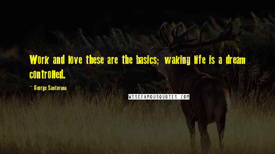 George Santayana Quotes: Work and love these are the basics; waking life is a dream controlled.