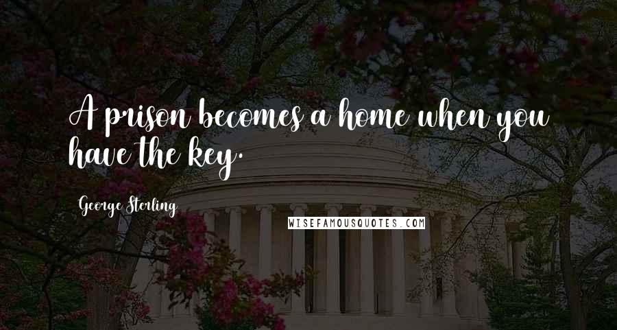 George Sterling Quotes: A prison becomes a home when you have the key.