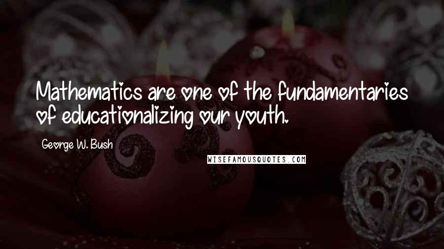 George W. Bush Quotes: Mathematics are one of the fundamentaries of educationalizing our youth.