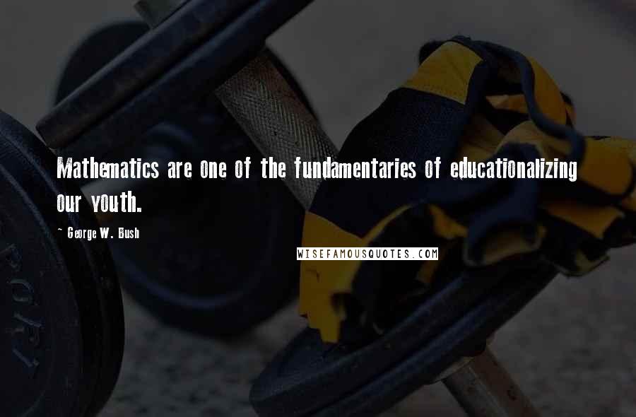 George W. Bush Quotes: Mathematics are one of the fundamentaries of educationalizing our youth.