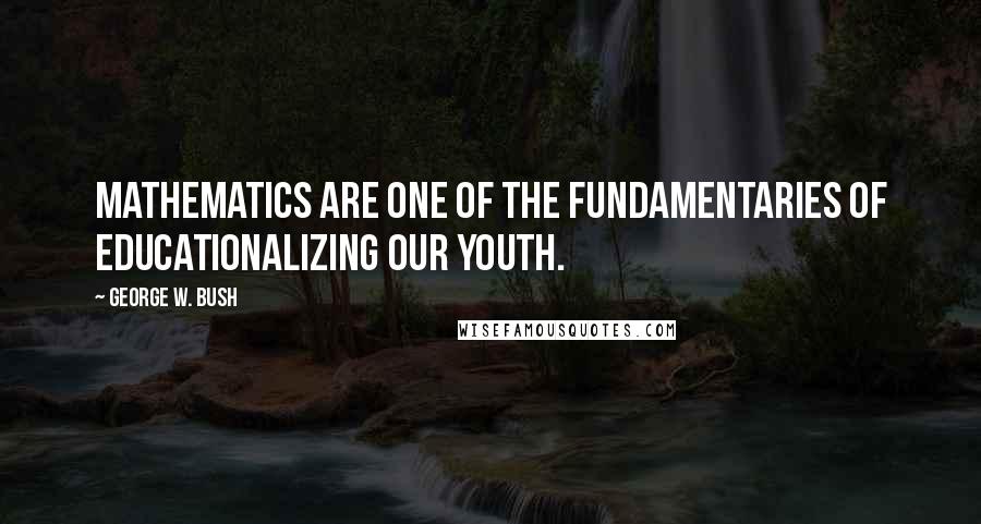 George W. Bush Quotes: Mathematics are one of the fundamentaries of educationalizing our youth.