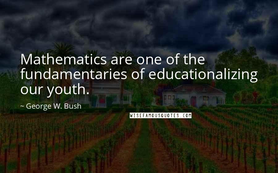 George W. Bush Quotes: Mathematics are one of the fundamentaries of educationalizing our youth.