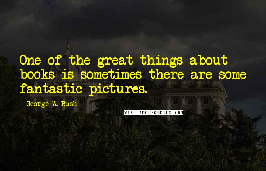 George W. Bush Quotes: One of the great things about books is sometimes there are some fantastic pictures.