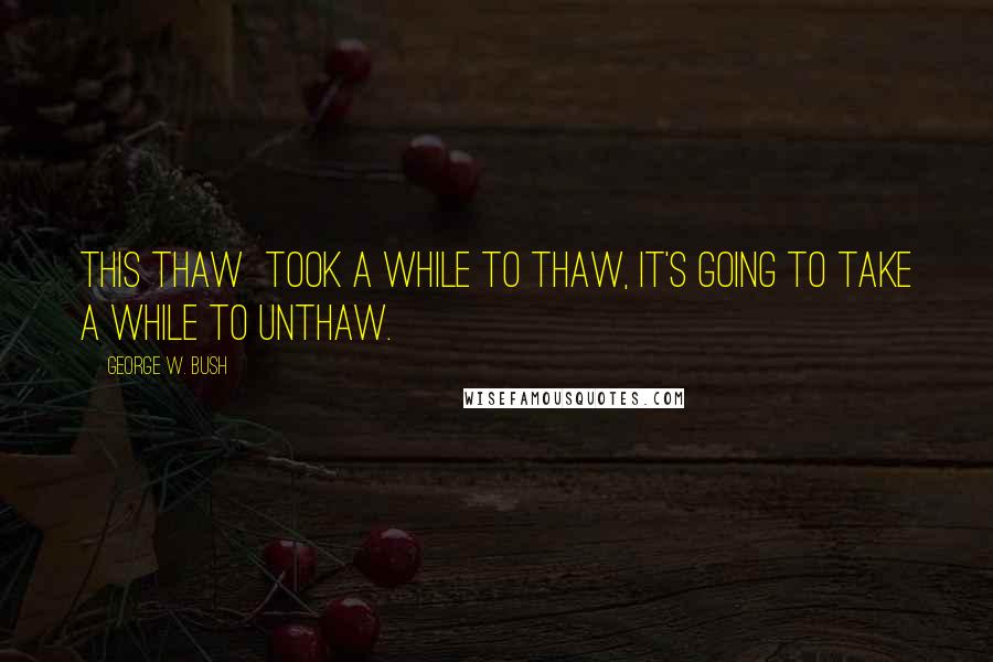 George W. Bush Quotes: This thaw took a while to thaw, it's going to take a while to unthaw.