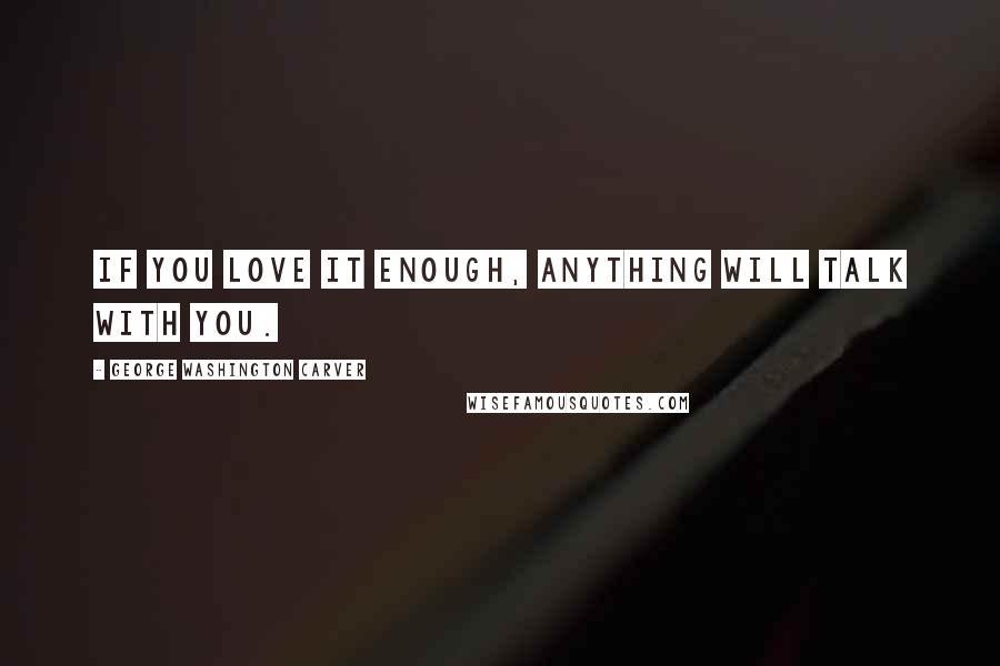 George Washington Carver Quotes: If you love it enough, anything will talk with you.