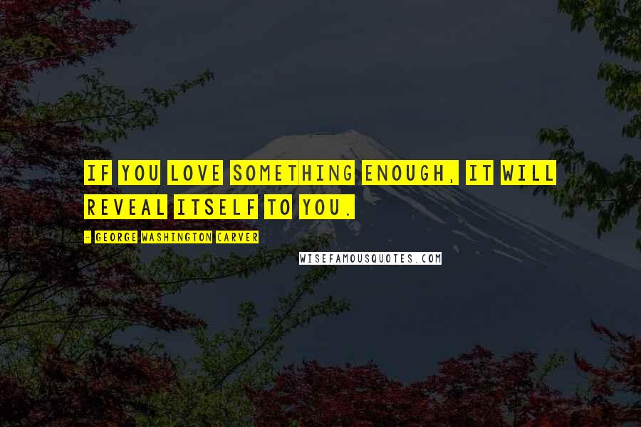 George Washington Carver Quotes: If you love something enough, it will reveal itself to you.