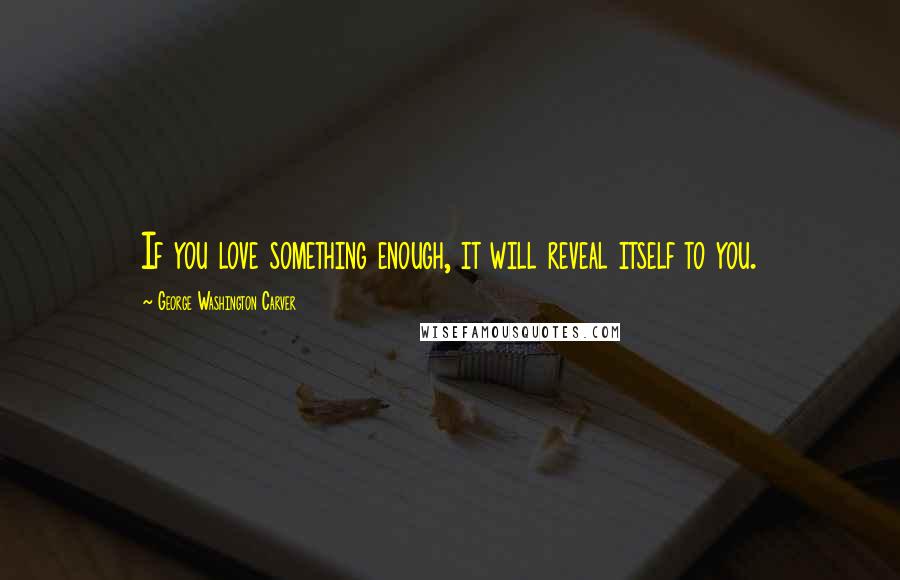 George Washington Carver Quotes: If you love something enough, it will reveal itself to you.