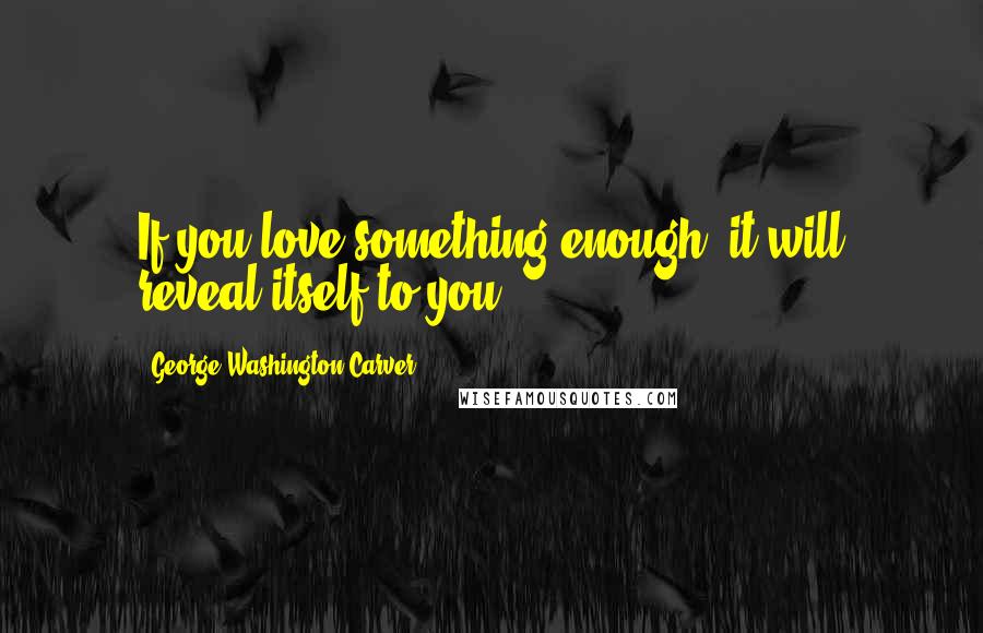 George Washington Carver Quotes: If you love something enough, it will reveal itself to you.
