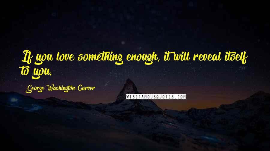 George Washington Carver Quotes: If you love something enough, it will reveal itself to you.