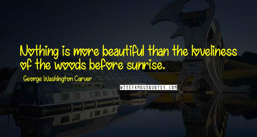 George Washington Carver Quotes: Nothing is more beautiful than the loveliness of the woods before sunrise.