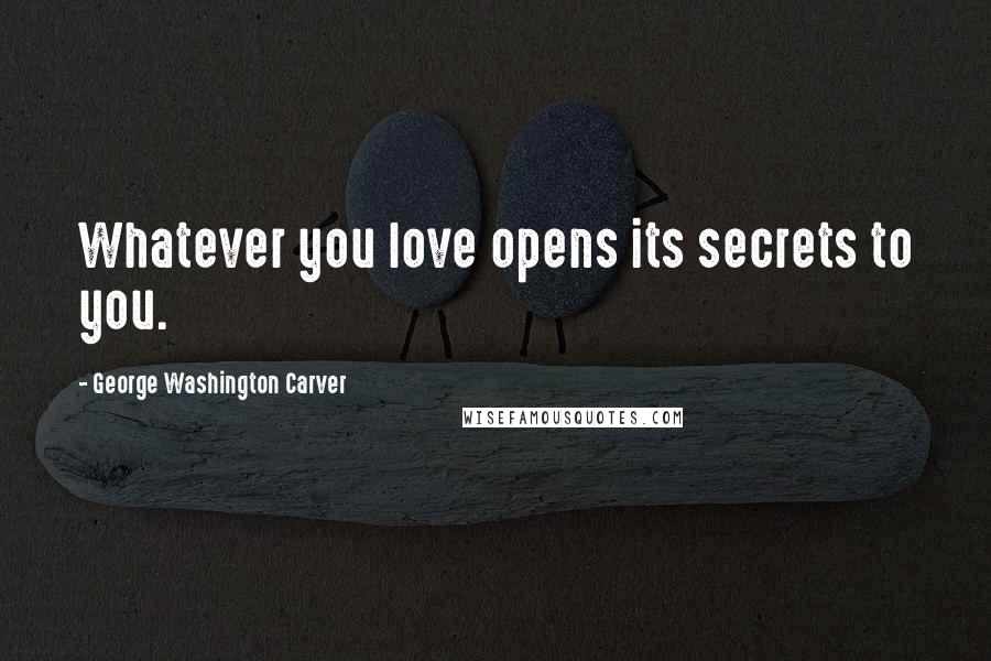 George Washington Carver Quotes: Whatever you love opens its secrets to you.