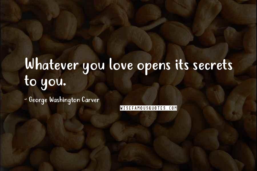 George Washington Carver Quotes: Whatever you love opens its secrets to you.