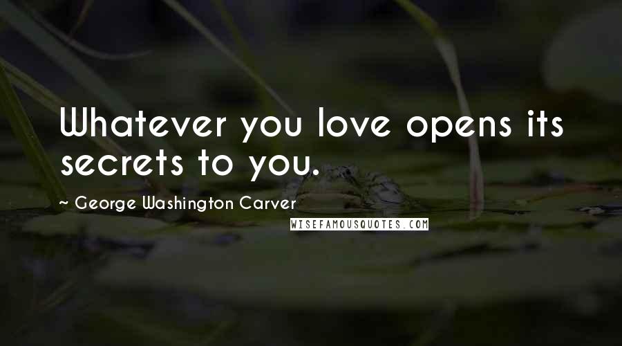 George Washington Carver Quotes: Whatever you love opens its secrets to you.
