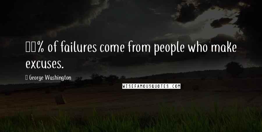 George Washington Quotes: 99% of failures come from people who make excuses.