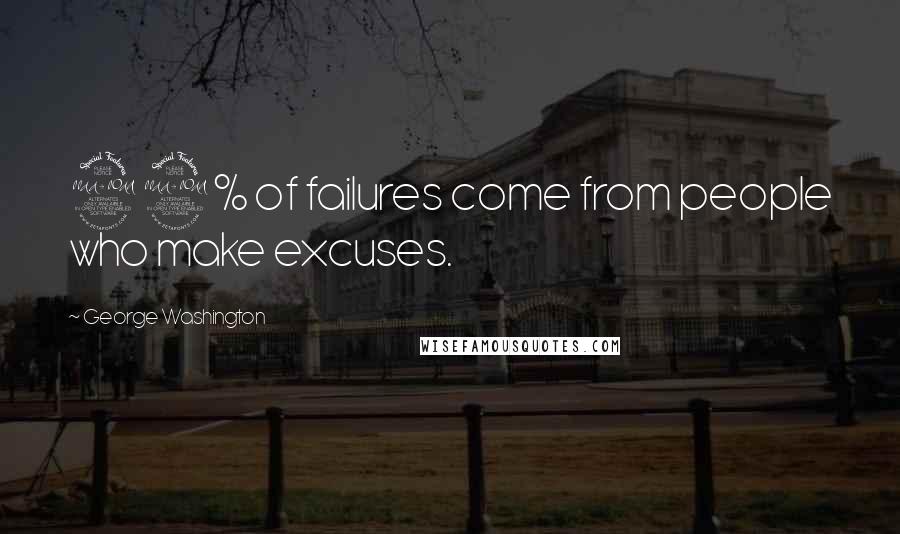 George Washington Quotes: 99% of failures come from people who make excuses.