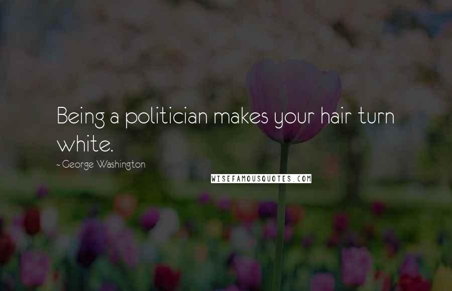 George Washington Quotes: Being a politician makes your hair turn white.