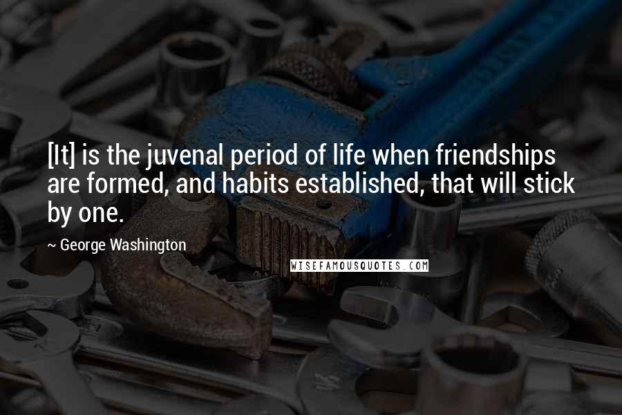 George Washington Quotes: [It] is the juvenal period of life when friendships are formed, and habits established, that will stick by one.