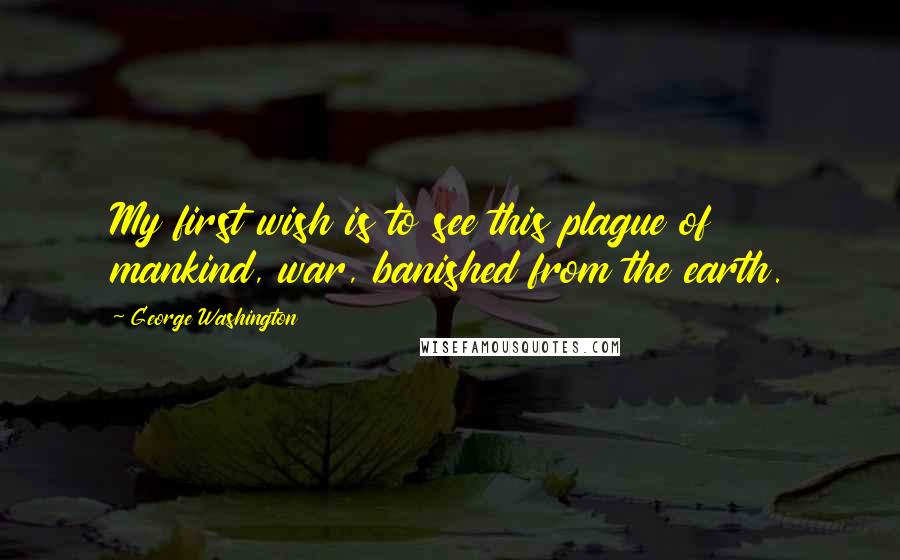 George Washington Quotes: My first wish is to see this plague of mankind, war, banished from the earth.
