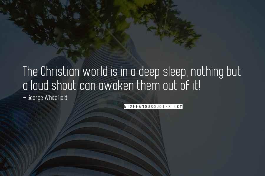 George Whitefield Quotes: The Christian world is in a deep sleep; nothing but a loud shout can awaken them out of it!