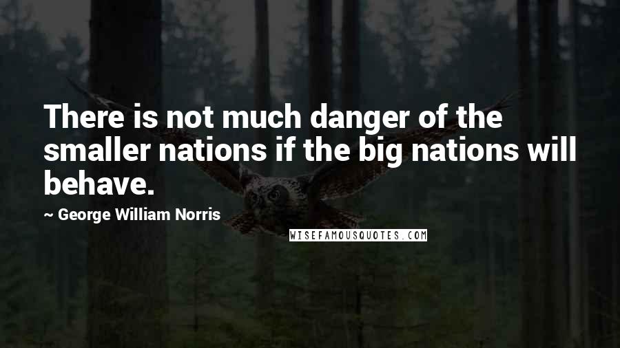 George William Norris Quotes: There is not much danger of the smaller nations if the big nations will behave.