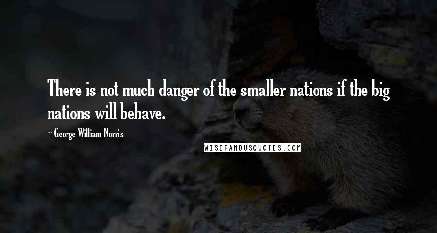 George William Norris Quotes: There is not much danger of the smaller nations if the big nations will behave.