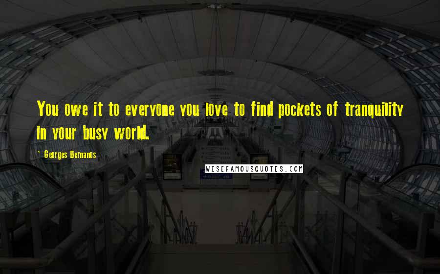 Georges Bernanos Quotes: You owe it to everyone you love to find pockets of tranquility in your busy world.