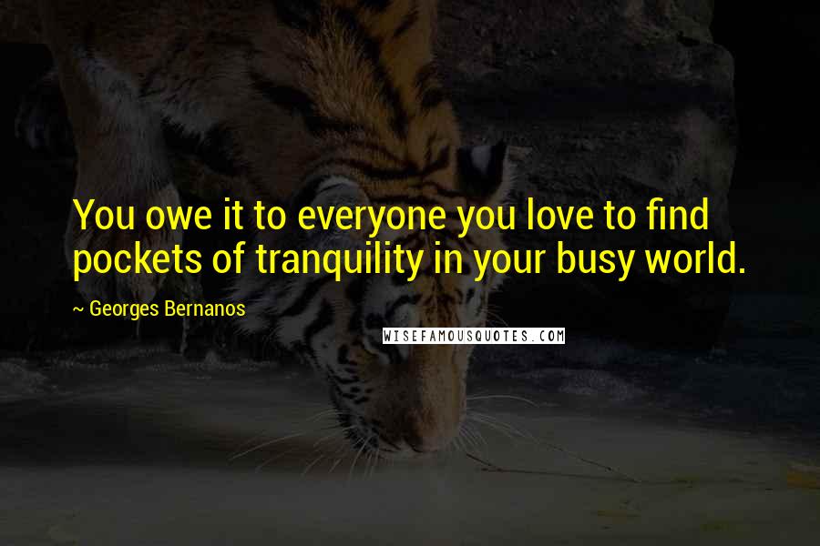 Georges Bernanos Quotes: You owe it to everyone you love to find pockets of tranquility in your busy world.