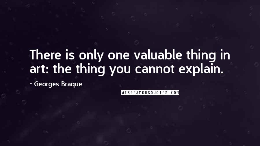 Georges Braque Quotes: There is only one valuable thing in art: the thing you cannot explain.