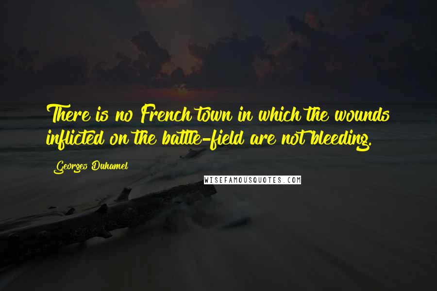 Georges Duhamel Quotes: There is no French town in which the wounds inflicted on the battle-field are not bleeding.