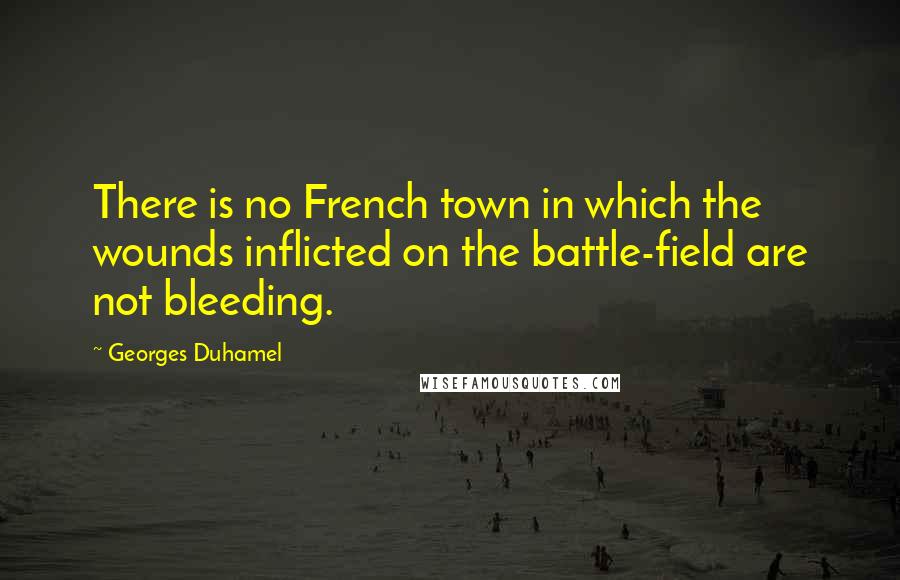 Georges Duhamel Quotes: There is no French town in which the wounds inflicted on the battle-field are not bleeding.