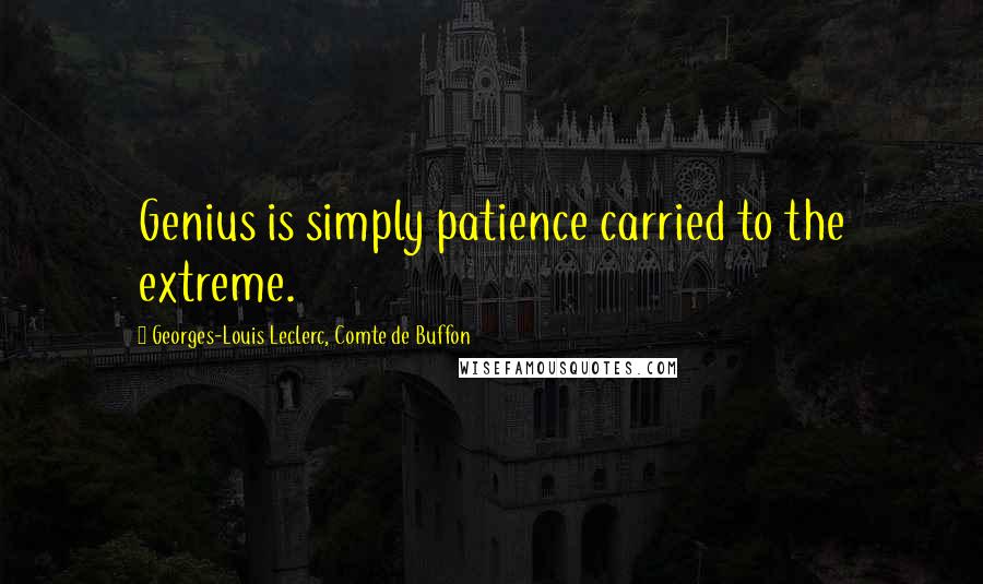 Georges-Louis Leclerc, Comte De Buffon Quotes: Genius is simply patience carried to the extreme.