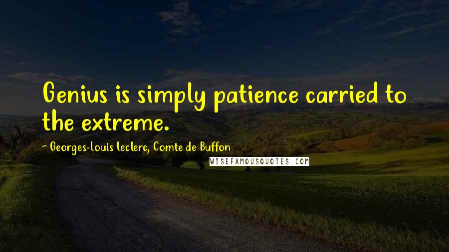 Georges-Louis Leclerc, Comte De Buffon Quotes: Genius is simply patience carried to the extreme.