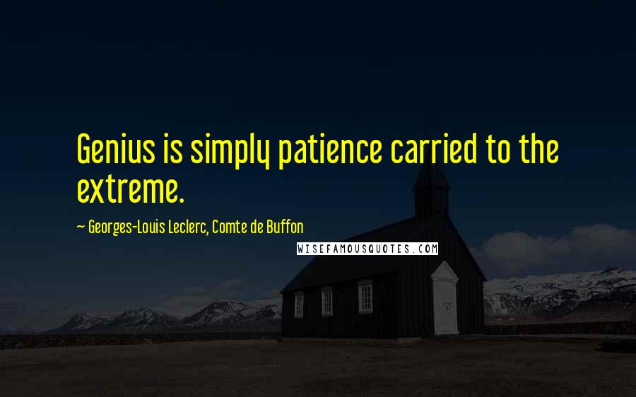 Georges-Louis Leclerc, Comte De Buffon Quotes: Genius is simply patience carried to the extreme.