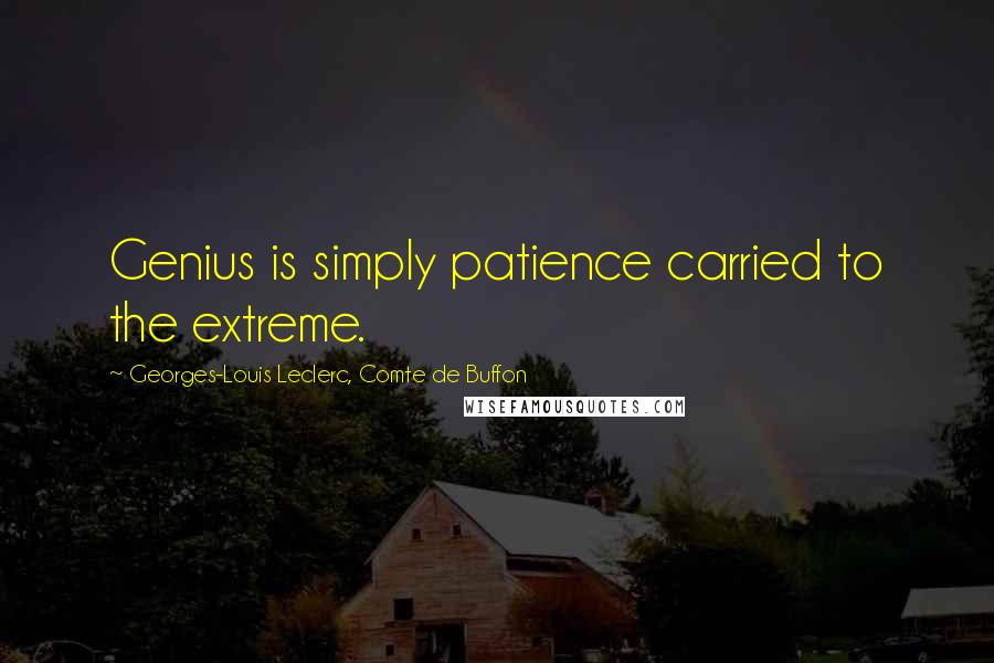 Georges-Louis Leclerc, Comte De Buffon Quotes: Genius is simply patience carried to the extreme.