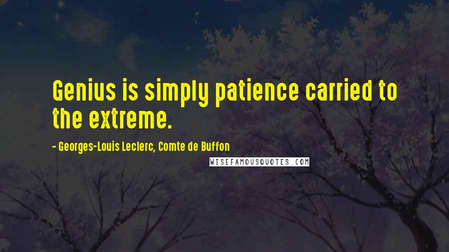 Georges-Louis Leclerc, Comte De Buffon Quotes: Genius is simply patience carried to the extreme.