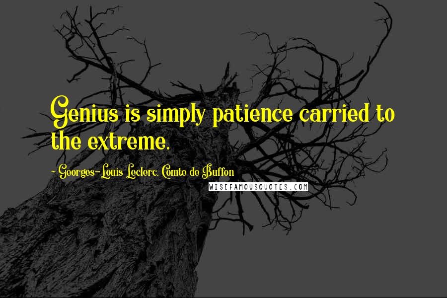 Georges-Louis Leclerc, Comte De Buffon Quotes: Genius is simply patience carried to the extreme.