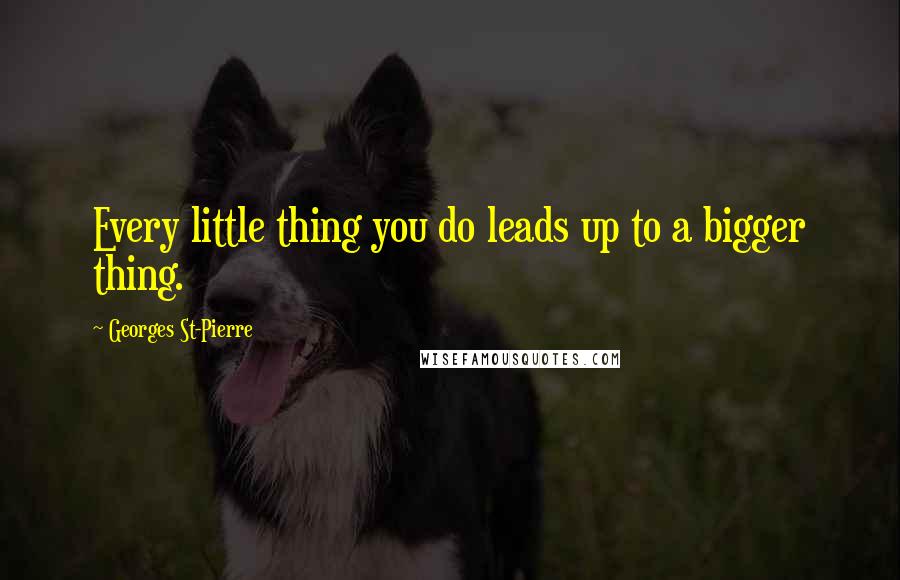 Georges St-Pierre Quotes: Every little thing you do leads up to a bigger thing.